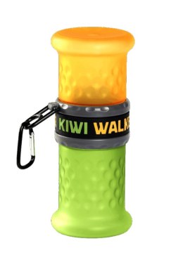 Kiwi Walker 2in1 butelka podróżna na wodę i karmę pomarańczowo-zielona