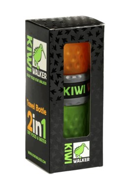 Kiwi Walker 2in1 butelka podróżna na wodę i karmę pomarańczowo-zielona