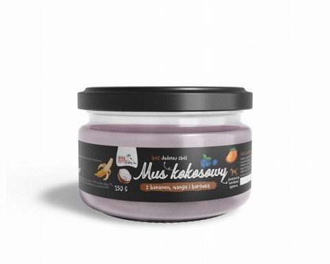 Mus kokosowy dla psa z bananem, mango i borówką 150g + łyżeczka gratis SYTA MICHA
