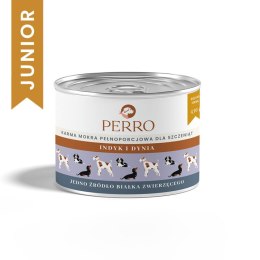 PERRO Karma mokra dla psa Indyk i dynia - monobiałkowa formuła dla szczeniąt wszystkich ras 410g