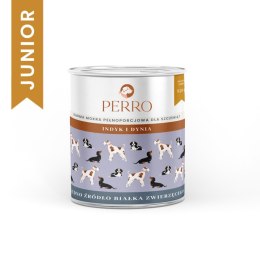 PERRO Karma mokra dla psa Indyk i dynia - monobiałkowa formuła dla szczeniąt wszystkich ras 850g
