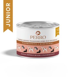 PERRO Karma mokra dla psa Wieprzowina i marchewka - monobiałkowa formuła dla szczeniąt wszystkich ras 410g
