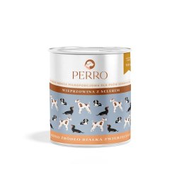 PERRO Karma mokra dla psa Wieprzowina z selerem - monobiałkowa formuła dla psów dorosłych 850g