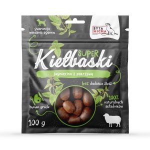 SYTA MICHA Super kiełbaski dla psa z jagnięciną i pokrzywą 100g SYTA MICHA Super kiełbaski dla psa z jagnięciną i pokrzywą 100g