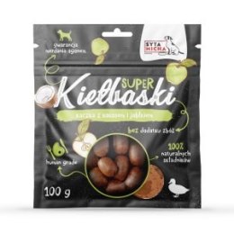 SYTA MICHA Super kiełbaski z kaczki, kokosem i jabłkiem 100g