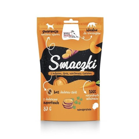 Smaczki z indykiem, dynią, marchewką i batatami 80g SYTA MICHA