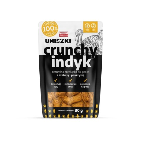 UNISZKI Crunchy indyk - Szałwia Pokrzywa przysmak dla psa 80g