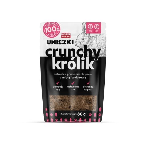 UNISZKI Crunchy królik - Mięta Pokrzywa przysmak dla psa 80g