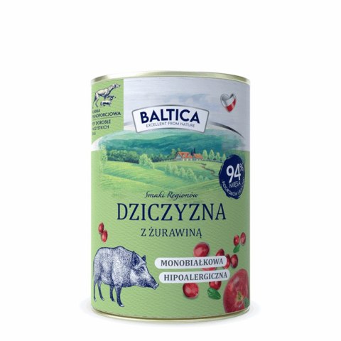 BALTICA Karma mokra dla psa dziczyzna z żurawiną 400g BALTICA Karma mokra dla psa dziczyzna z żurawiną 400g