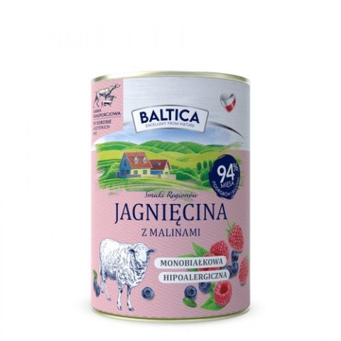BALTICA Karma mokra dla psa jagnięcina z malinami 400g BALTICA Karma mokra dla psa jagnięcina z malinami 400g