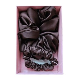 ByDANIELLE Zestaw scrunchie dla właściciela i psiaka-Dark chocolate/ czekoladowy