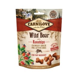 CARNILOVE Crunchy Snack - chrupiące przysmaki dla psa z mięsem dzika i owocem dzikiej róży 200 g *zawiera tłuszcz z kurczaka