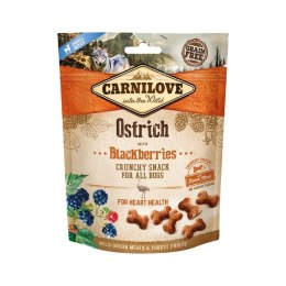 CARNILOVE Crunchy Snack - chrupiące przysmaki dla psa z mięsem strusia i jeżynami 200 g *zawiera tłuszcz z kurczaka