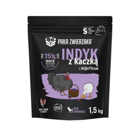 Karma sucha dla psa Indyk i kaczka MINI 1,5 kg