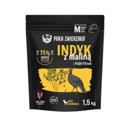 PAKA ZWIERZAKA Sucha karma z indykiem i malinami dla psa 1,5 kg (roz. M)