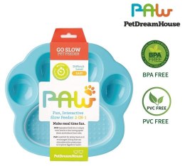 Pet Dream House Paw 2-in-1- Mała miska spowalniająca+ nakładka do lizania niebieska