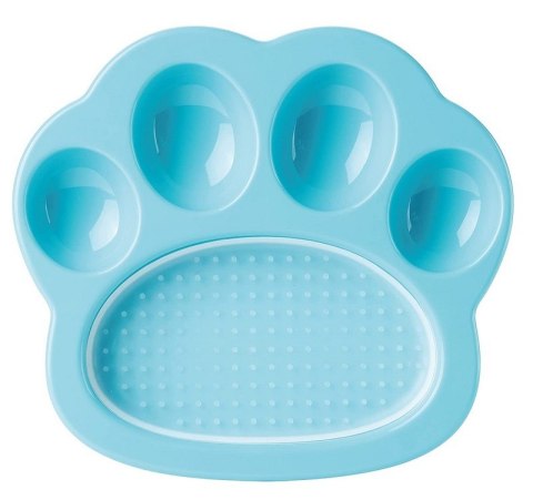 Pet Dream House Paw 2-in-1- Mała miska spowalniająca+ nakładka do lizania niebieska Pet Dream House Paw 2-in-1- Mała miska spowalniająca+ nakładka do lizania niebieska
