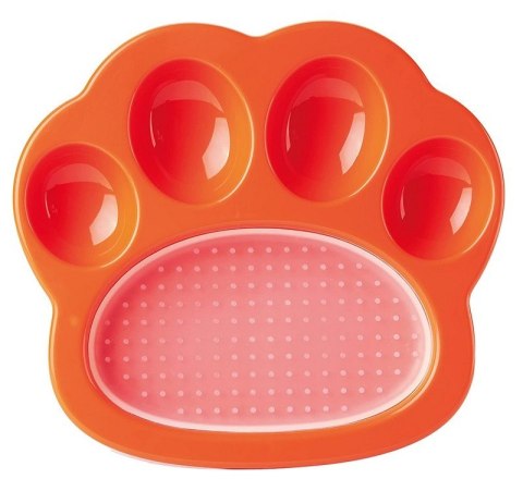 Pet Dream House Paw 2-in-1- Mała miska spowalniająca+ nakładka do lizania pomarańczowa Pet Dream House Paw 2-in-1- Mała miska spowalniająca+ nakładka do lizania pomarańczowa