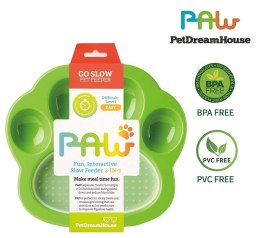 Pet Dream House Paw 2-in-1- Mała miska spowalniająca+ nakładka do lizania zielona