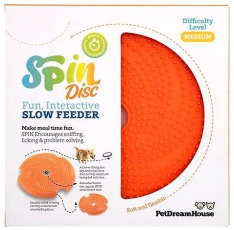 Pet Dream House Spin Lick Frisbee- frisbee i mata do lizania 2w1 pomarańczowa