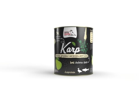 SYTA MICHA Karma mokra dla psa Karp z kaczką, gruszką i korzeniem pietruszki 800g