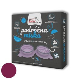 SYTA MICHA Miska składana podróżna dla psa 500ml - bordowa