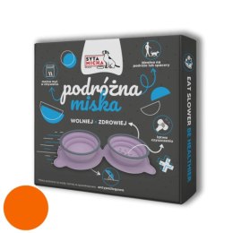 SYTA MICHA Miska składana podróżna dla psa 500ml - pomarańczowa