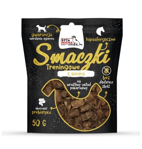 SYTA MICHA Smaczki treningowe z koniną 50g- Delikatny układ pokarmowy