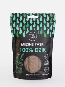 WOW! HAU - Mięsne paski 100% DZIK 120g