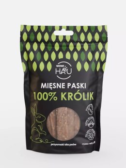 WOW! HAU - Mięsne paski 100% KRÓLIK 120g