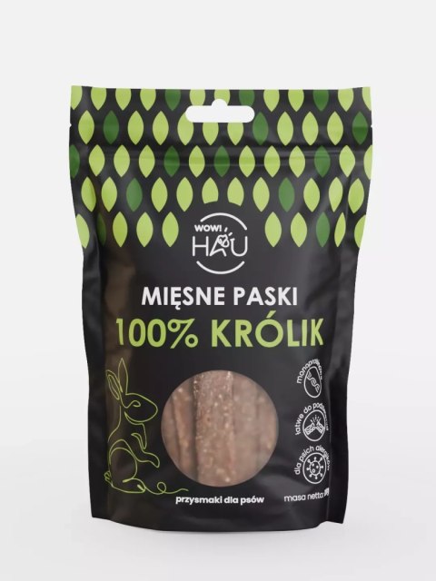 WOW! HAU - Mięsne paski 100% KRÓLIK 120g WOW! HAU - Mięsne paski 100% KRÓLIK 120g