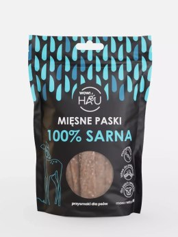 WOW! HAU - Mięsne paski 100% SARNA 120g