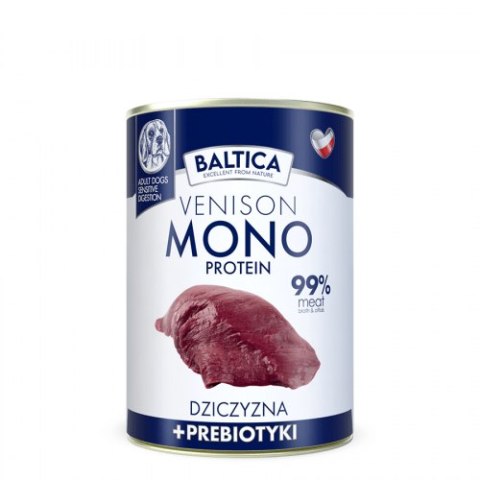 BALTICA Karma mokra dla psa Monobiałkowa dziczyzna z prebiotykami 400g BALTICA Karma mokra dla psa Monobiałkowa dziczyzna z prebiotykami 400g