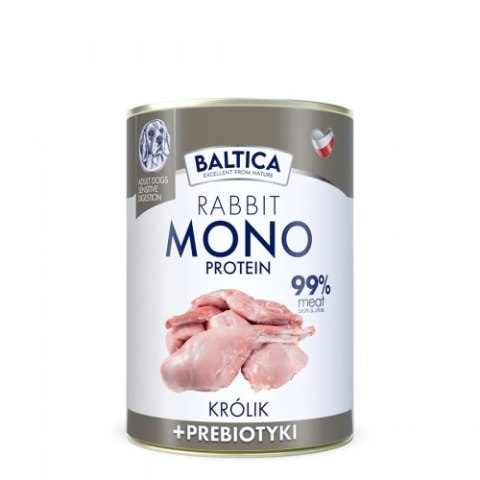 BALTICA Karma mokra dla psa Monobiałkowa królik z prebiotykami 400g
