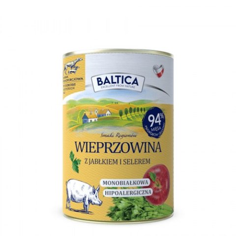 BALTICA Karma mokra dla psa Wieprzowina z jabłkiem 400g