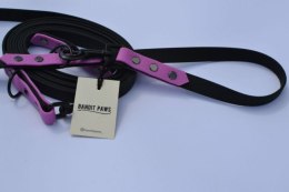 BANDITPAWS Smycz przepinana plaster miodu 3m 1,6cm CZARŃ I RÓŻ