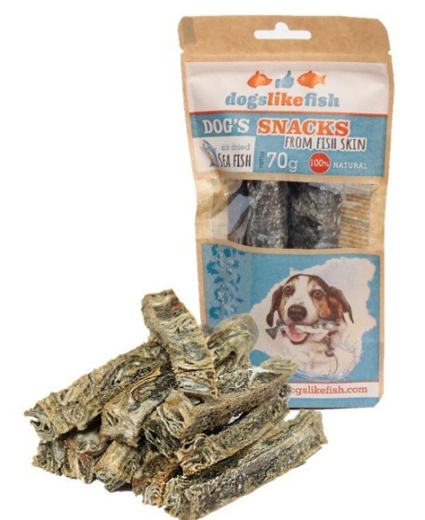 DOGSLIKEFISH Paluszki ze skóry dorsza 70g DOGSLIKEFISH Paluszki ze skóry dorsza 70g