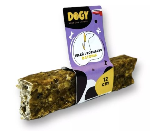 DOGY - Batonik 99% Jeleń z rozmarynem i rokitnikiem 12cm