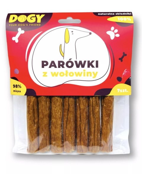 DOGY - Parówki z wołowiny dla psa 7szt DOGY - Parówki z wołowiny dla psa 7szt