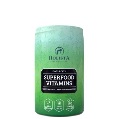 HOLISTA Superfood Vitamins witaminy i minerały dla psa i kota 200g dat. 6/25