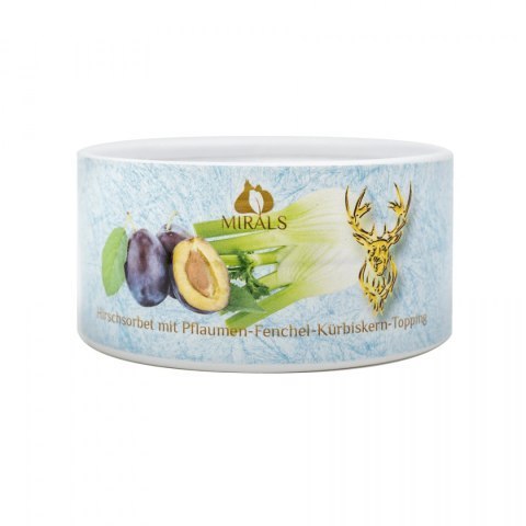 MIRALS Hirschsorbet - sorbet z jelenia ze śliwkami, koprem włoskim i nasionami dyni - lody dla psa (20g) MIRALS Hirschsorbet - sorbet z jelenia ze śliwkami, koprem włoskim i nasionami dyni - lody dla psa (20g)
