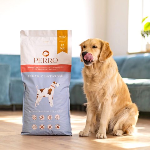 PERRO Karma sucha Indyk z batatami - bezzbożowa karma sucha dla psów dorosłych średnich i dużych ras 12kg PERRO Karma sucha Indyk z batatami - bezzbożowa karma sucha dla psów dorosłych średnich i dużych ras 12kg