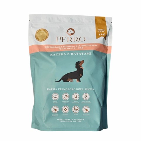 PERRO Karma sucha Kaczka z batatami - bezzbożowa karma sucha dla psów dorosłych małych ras 1kg