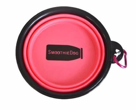 SMOOTHIEDOG Turystyczna miseczka dla psa różowa