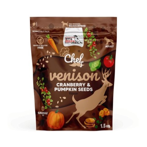 SYTA MICHA Sucha karma dla psa Dziczyzna, żurawina i pestki dyni 1.5kg