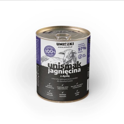 UNISZKI UNIsmak mokra karma dla psa Jagnięcina z kurczakiem i dynią 800g