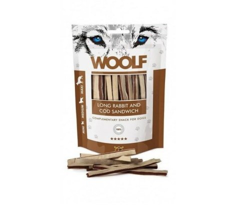 WOOLF long Snack Soft Rabbit & Cod Sandwich 100g WOOLF long Snack Soft Rabbit & Cod Sandwich 100g
