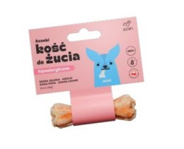 AZAN- Kość do żucia dla psa ZE SKÓRY JELENIA Z KRÓLIKIEM, DZIKĄ RÓŻĄ I SIEMIENIEM LNIANYM 10cm
