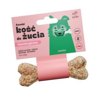 AZAN- Kość do żucia dla psa ZE SKÓRY JELENIA Z KRÓLIKIEM, ROKITNIKIEM I DODATKIEM WITAMIN 12cm AZAN- Kość do żucia dla psa ZE SKÓRY JELENIA Z KRÓLIKIEM, ROKITNIKIEM I DODATKIEM WITAMIN 12cm
