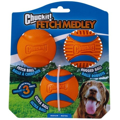 Chuckit!- FETCH MEDLEY MEDIUM 6,5CM - zestaw piłek dla psa